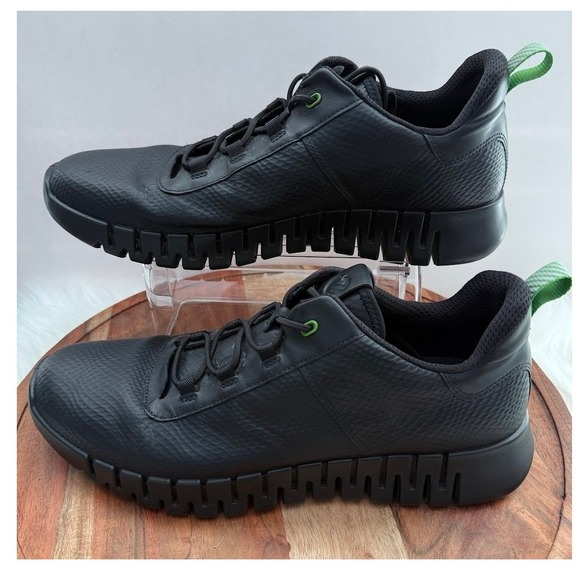 ECCO Gruuv Men\'s Black Green Leather Sneakers EU‎ 46 US 12-12.5 main image 15